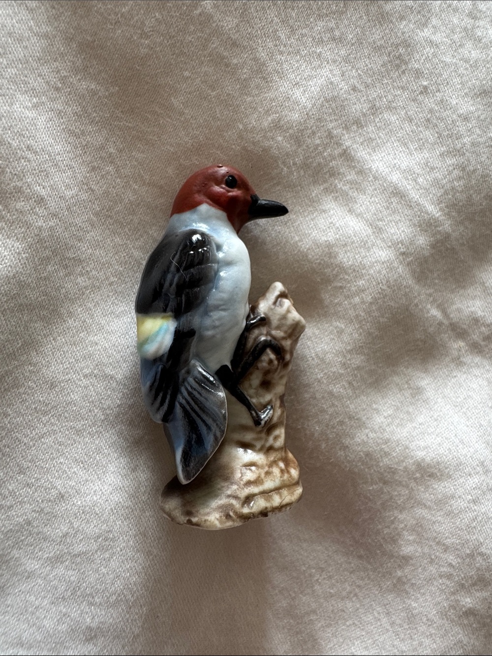 Vintage Porcelain Red-Headed Woodpecker Figurine